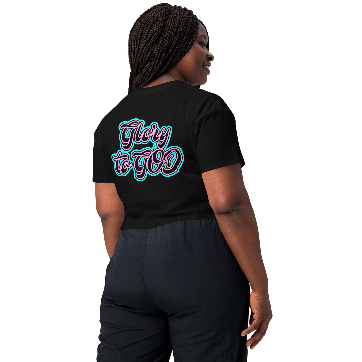 Glory to God Summer Edition Pink Blue Back Model1 by Holy King Clothing. Street wear Christian clothing brand