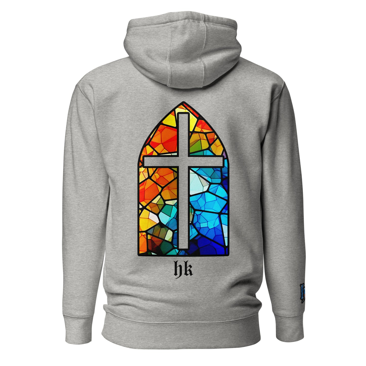 STAINED GLASS Hoodie, Colour Grey – Christian Street Wear Clothing Back