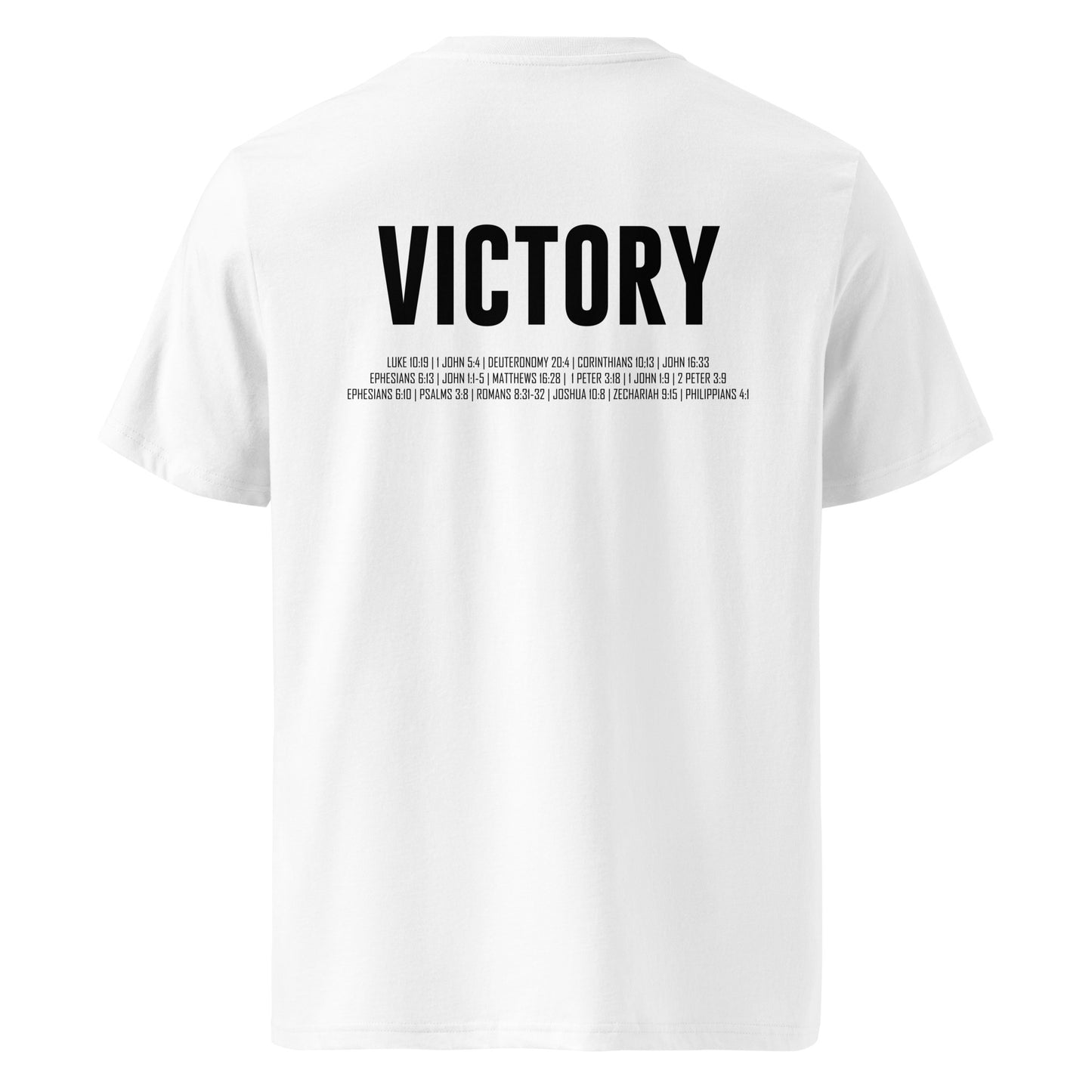 Victory T-shirt Back in White by Holy King Clothing