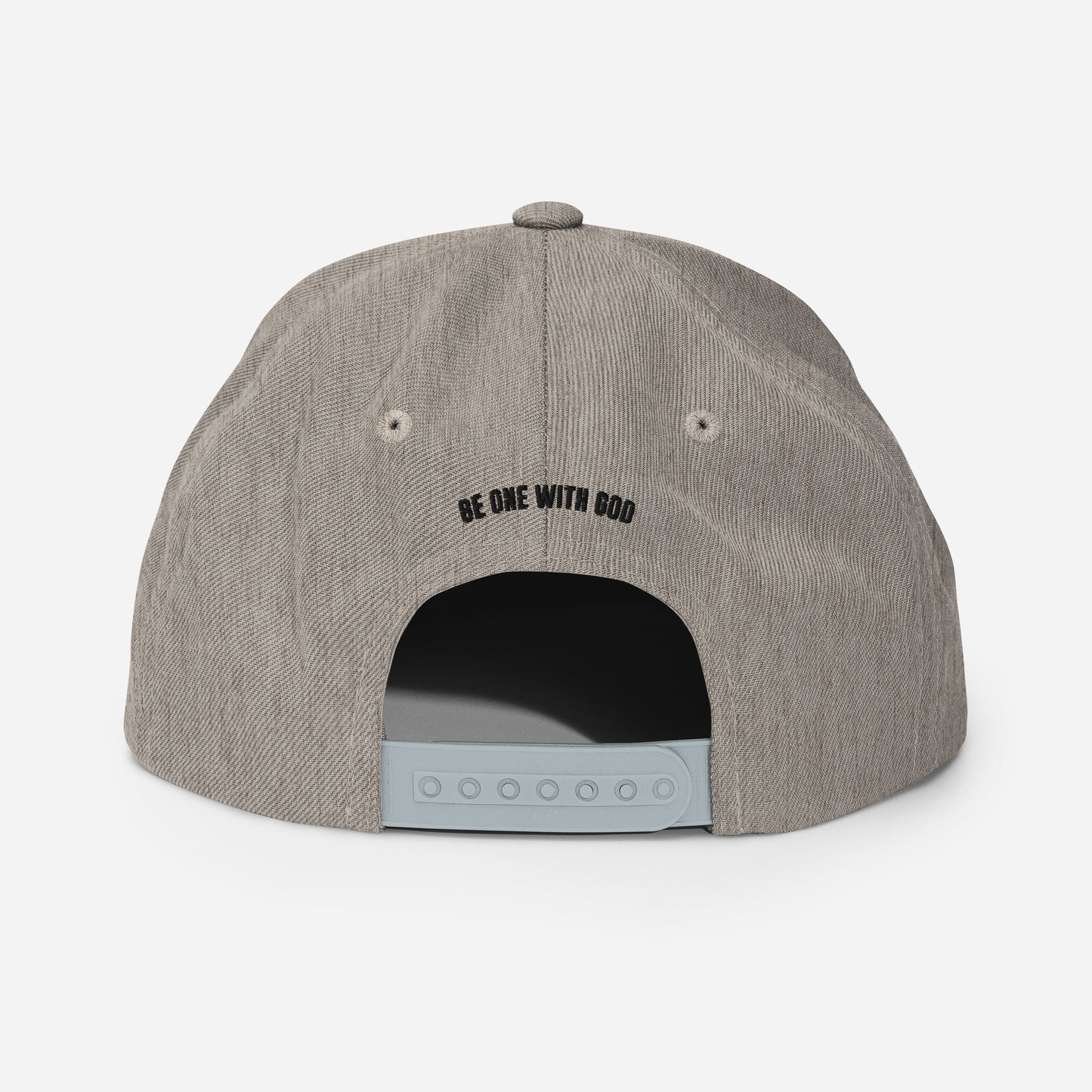 ‘hk’ Holy King logo Snapback Hat, Colour Heather Grey – Christian Street Wear Clothing Back