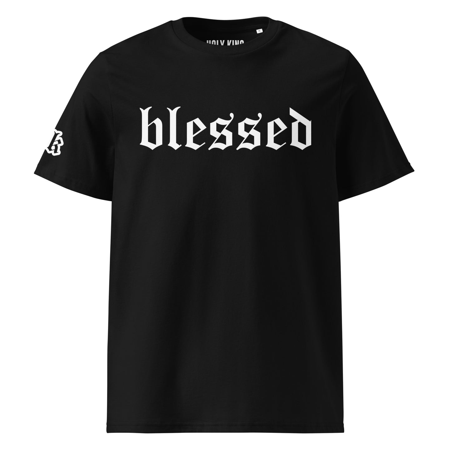 Blessed Black T-shirt front by Holy King Clothing, Christian Clothing Brand