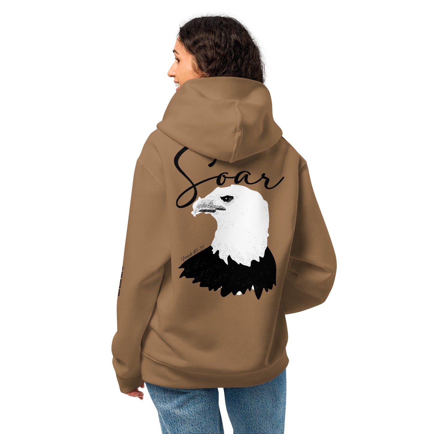 Product Soar - Mount up like Eagles Hoodie, Back model by Holy King Clothing. Christian Street Wear Clothing Brand