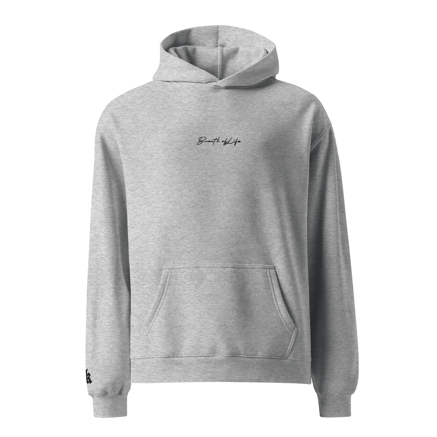 YHWH - BREATH OF LIFE Hoodie in Grey Front by Holy King Clothing Christian Street Wear Brand