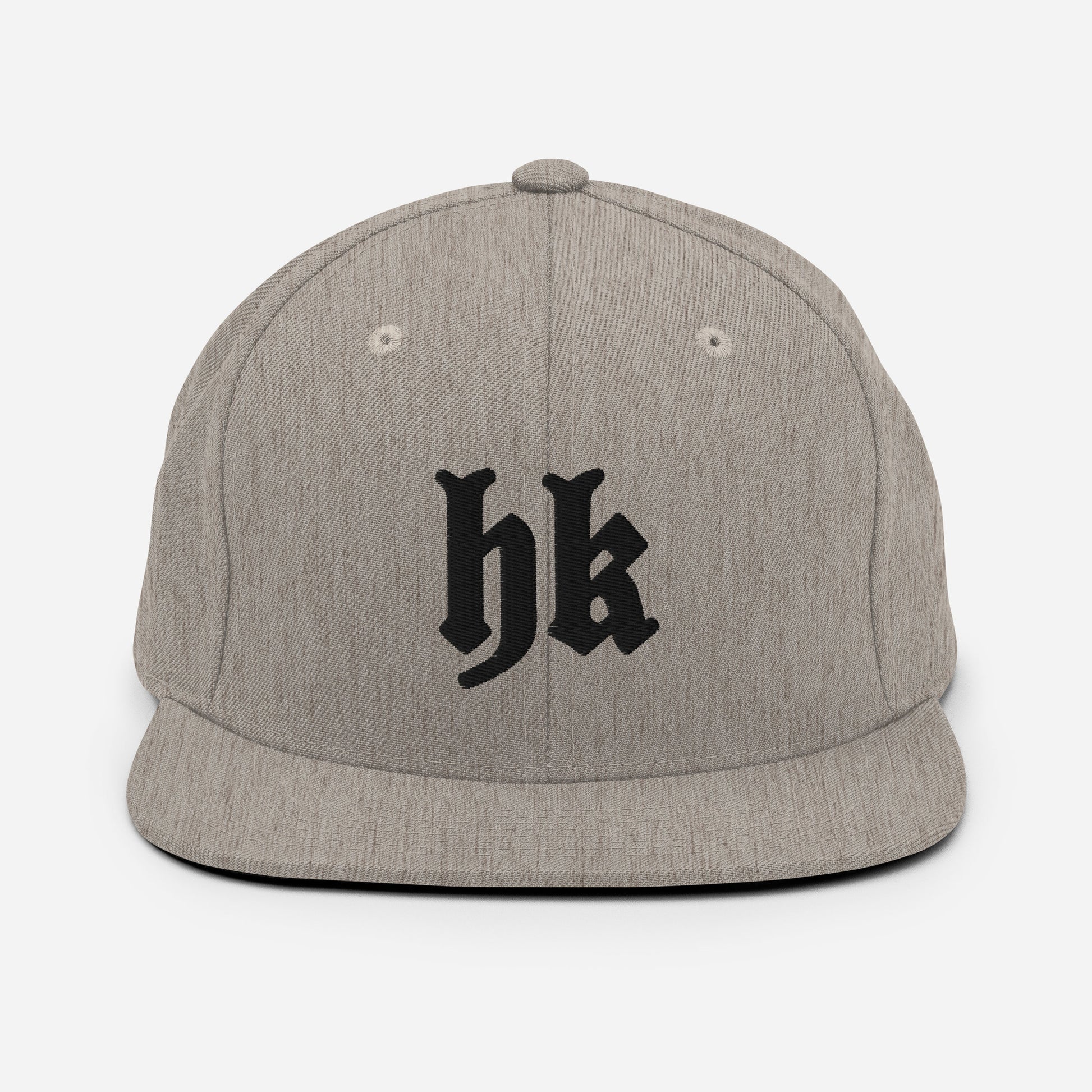 ‘hk’ Holy King logo Snapback Hat, Colour Heather Grey – Christian Street Wear Clothing
