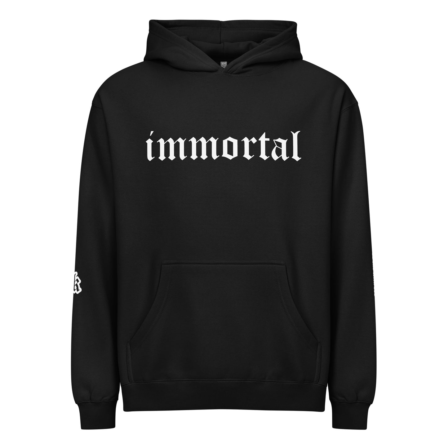 immortal hoodie in black by Holy King Clothing front. Christian Street wear Clothing Brand 