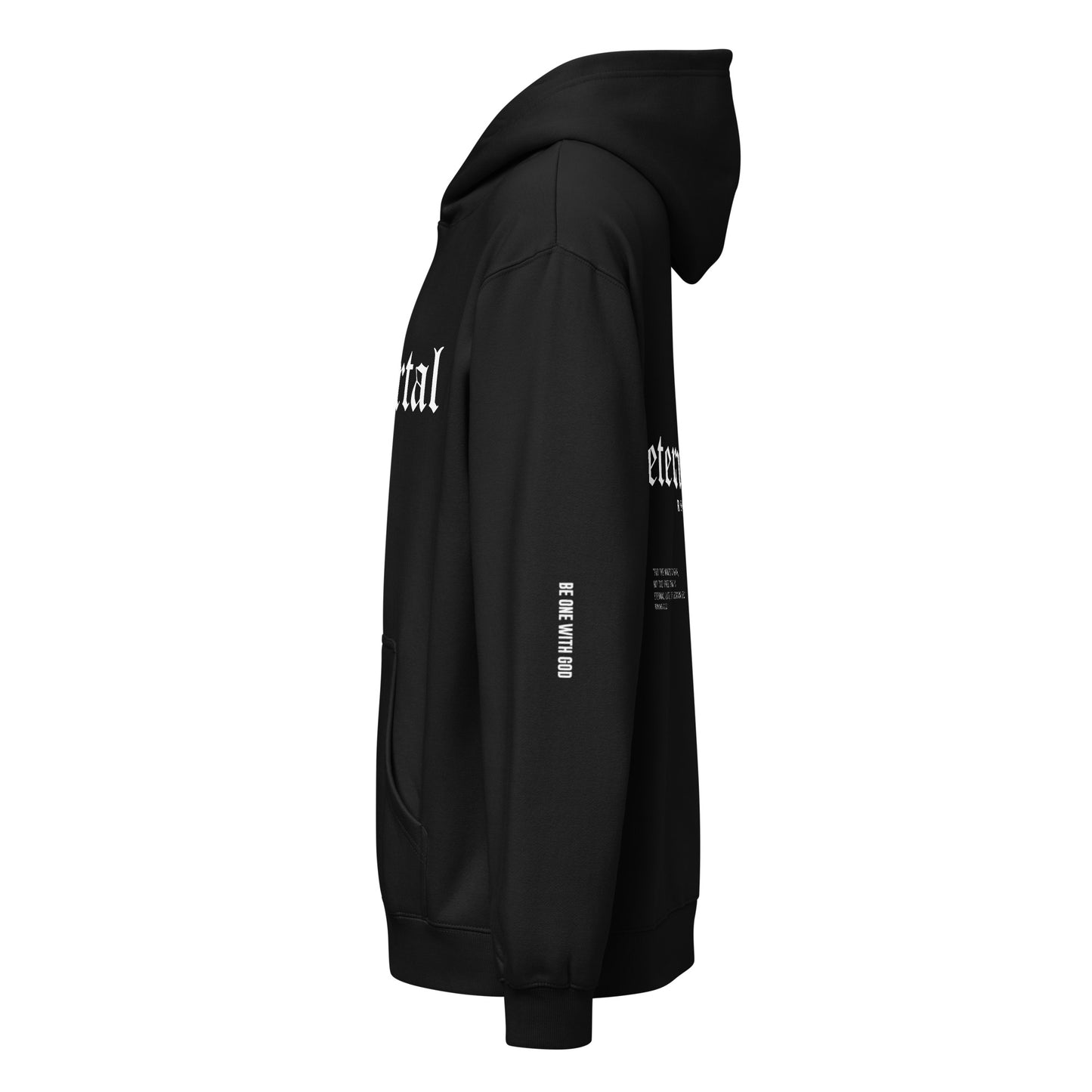 immortal hoodie in black by Holy King Clothing left. Christian Street wear Clothing Brand 